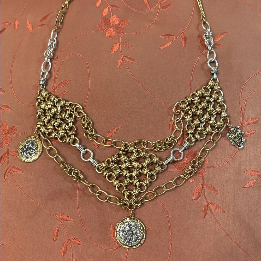 Zara RHOMBUS MEDALLION Gold Silver METAL BELT